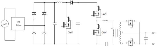 200W LED氮化鎵方案拓?fù)浣Y(jié)構(gòu)